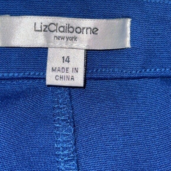 Liz Claiborne Womens Blue Straight-Leg Trousers Size 14 Polyester/Rayon - Picture 2 of 9